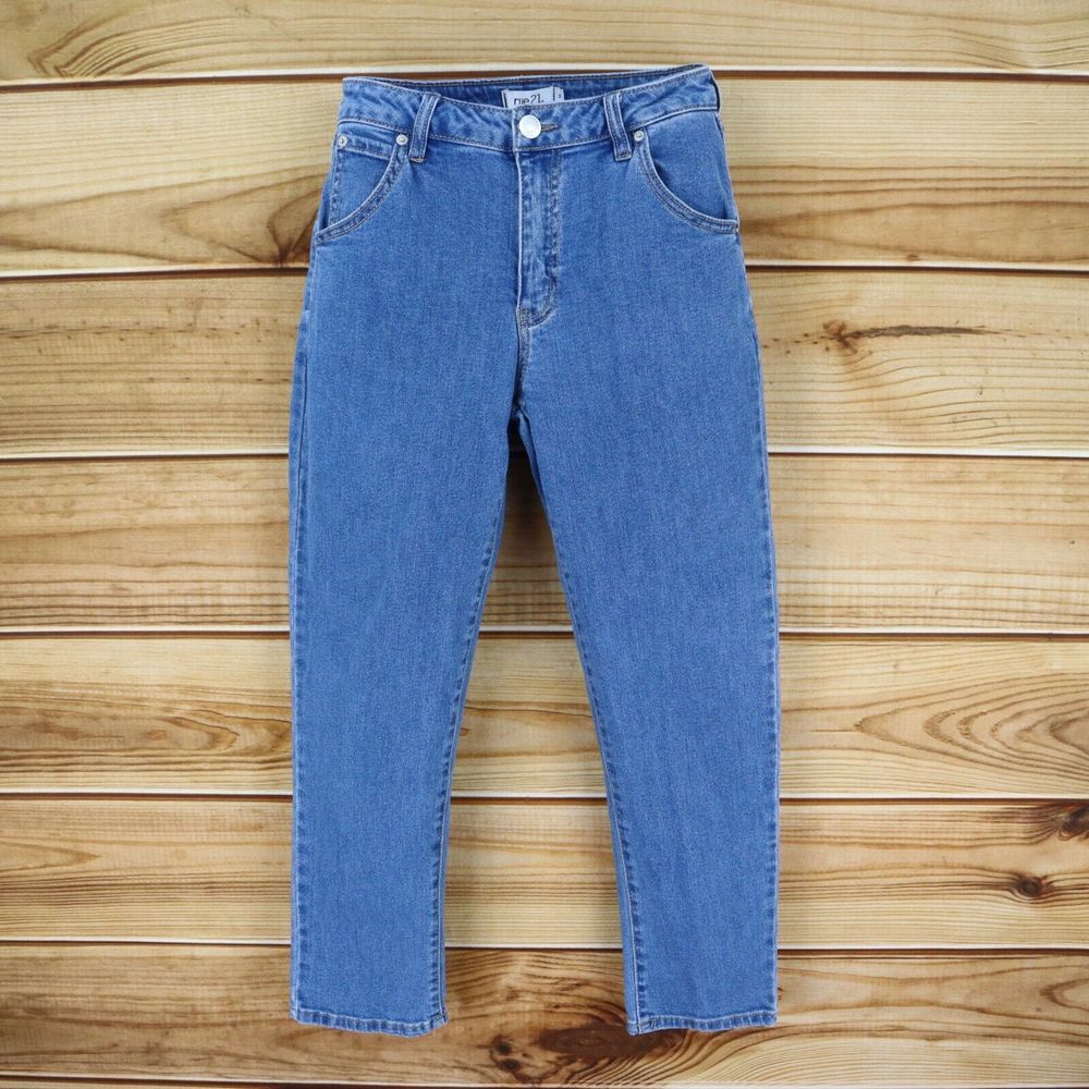 Rue 21 Ankle Jeans Mid Rise Womens 2 Blue Cotton Denim Medium Wash INSEAM: 25 IN